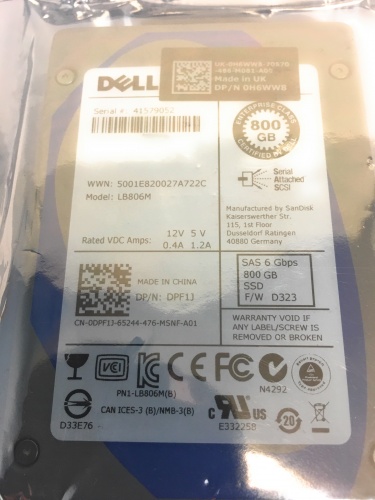 New Dpf1j H6ww8 0dpf1j 0h6ww8 Dell 800gb Sas Ssd Sandisk Lb806m 2 5in 6gbps Solid State Drive Enext Co Uk